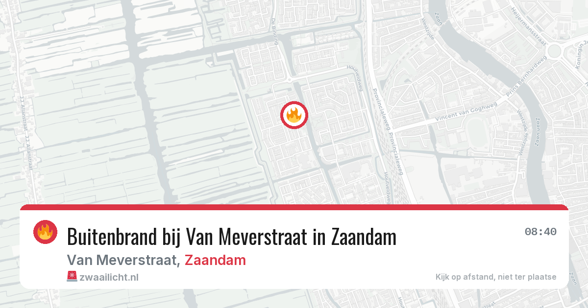 Buitenbrand bij Van Meverstraat in Zaandam — 24 mrt 2026