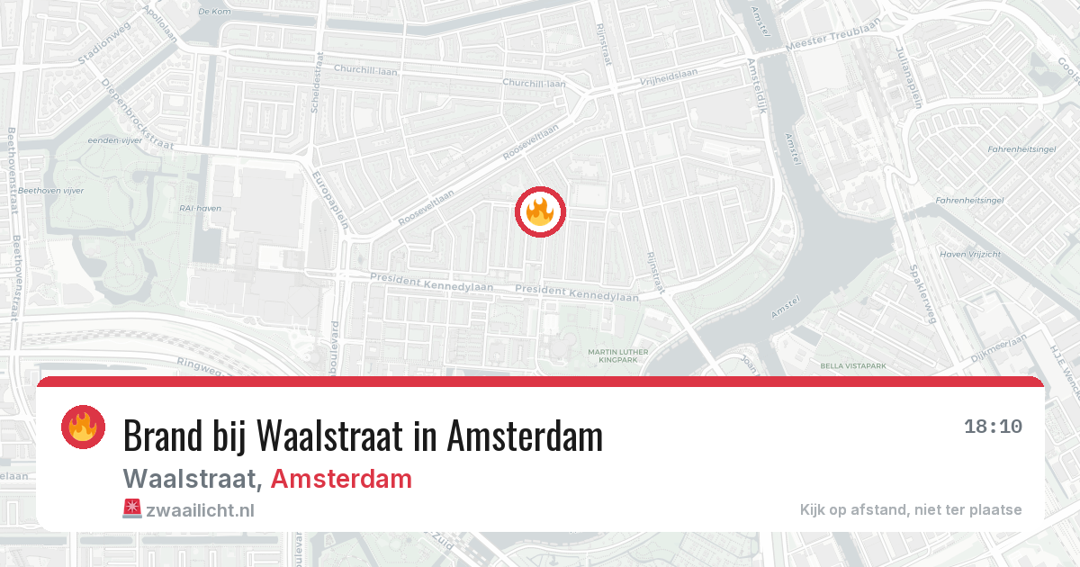 Brand bij Waalstraat in Amsterdam — 31 mrt 2026