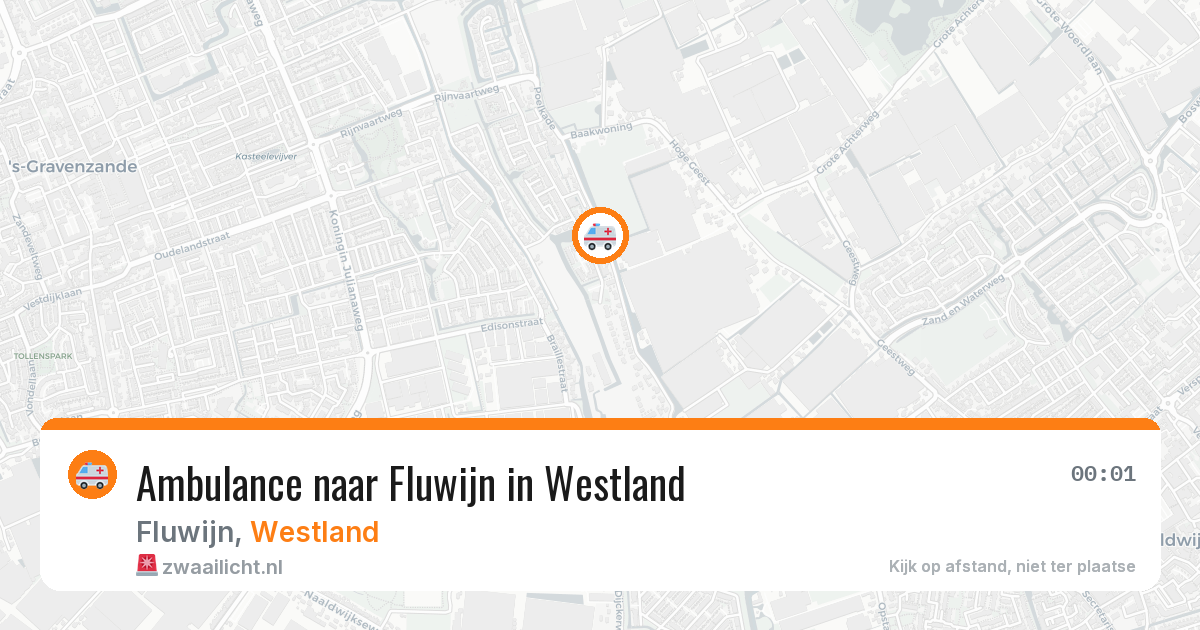 Ambulance naar Fluwijn in Westland — 12 aug 2026