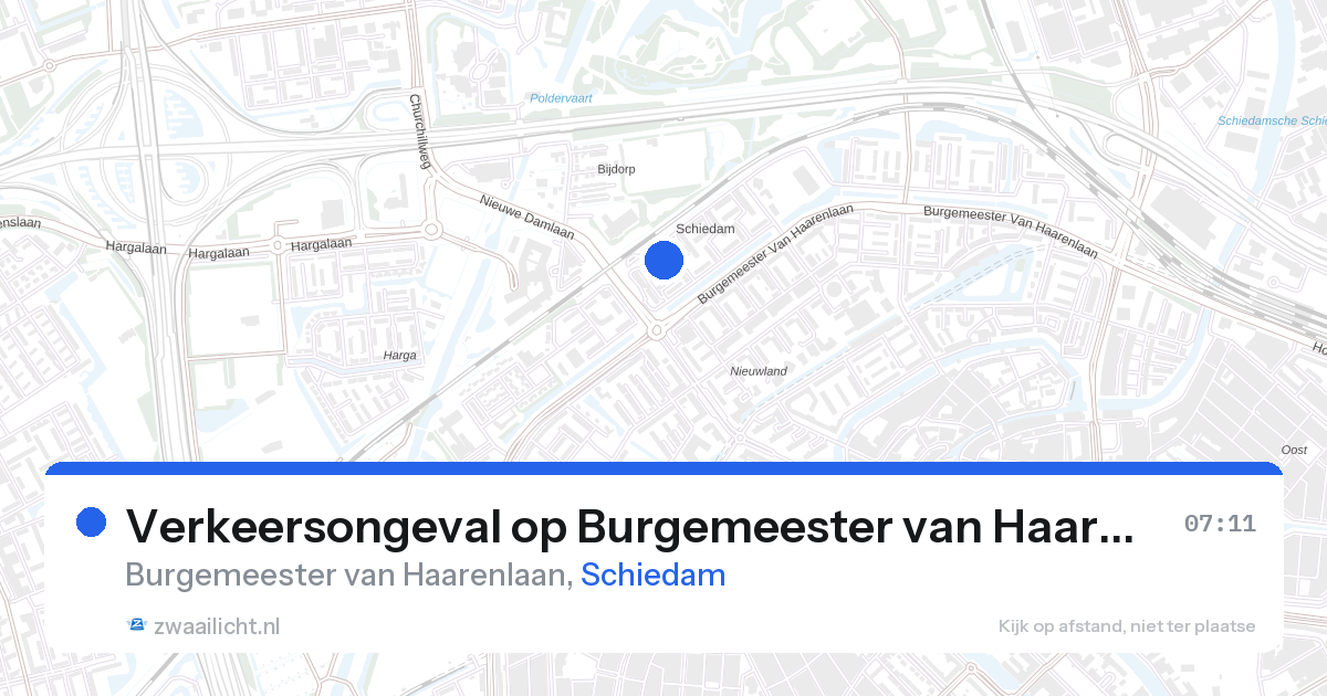 Verkeersongeval op Burgemeester van Haarenlaan in Schiedam — 28 aug 2026