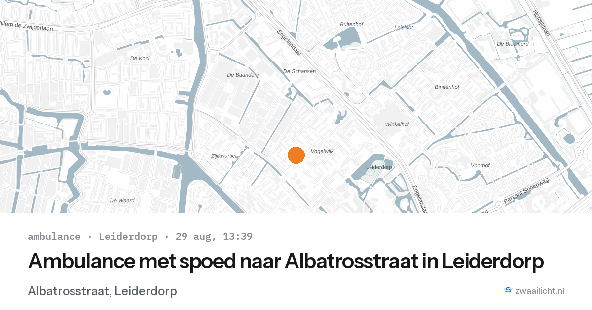 Ambulance met spoed naar Albatrosstraat in Leiderdorp — 29 aug 2026
