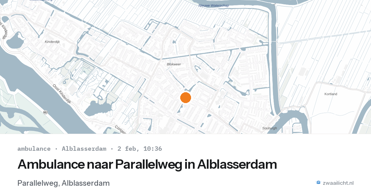 Ambulance naar Parallelweg in Alblasserdam — 2 feb 2026