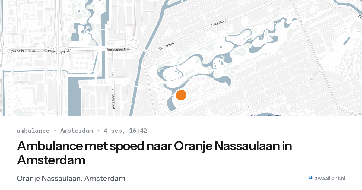 Ambulance met spoed naar Oranje Nassaulaan in Amsterdam — 4 sep 2026