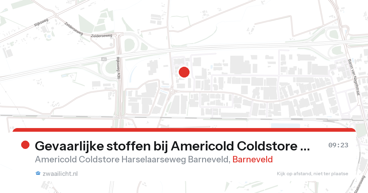Gevaarlijke stoffen bij Americold Coldstore Harselaarseweg Barneveld in Barneveld — 16 apr 2026