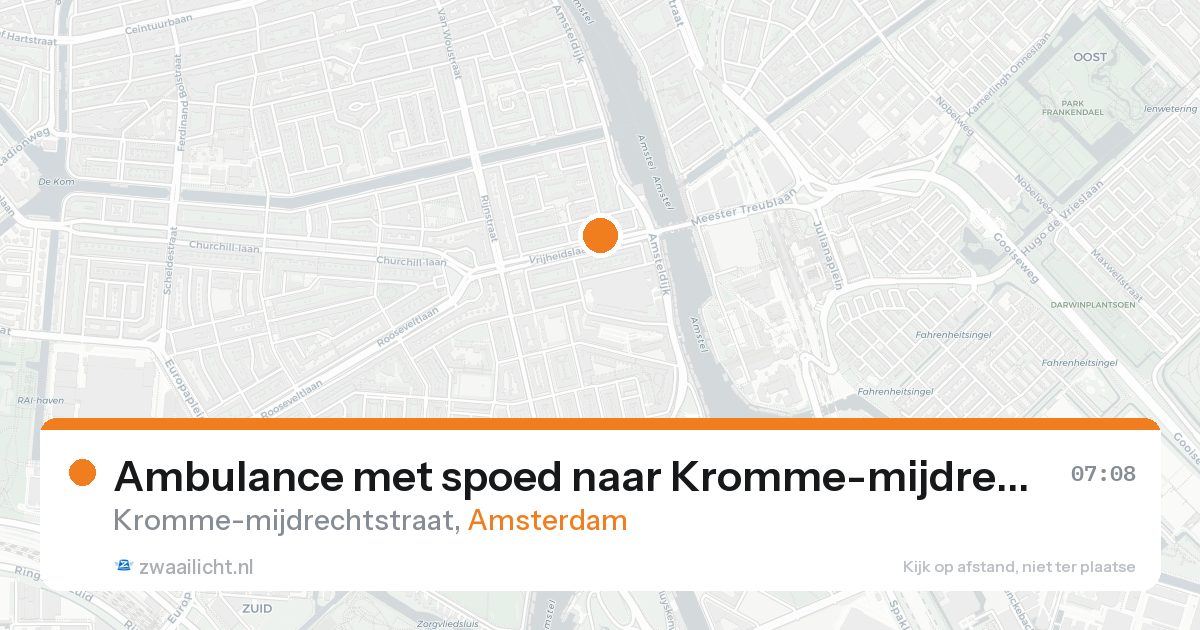 Ambulance met spoed naar Kromme-mijdrechtstraat in Amsterdam — 23 aug 2026