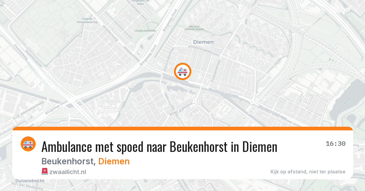 Ambulance met spoed naar Beukenhorst in Diemen — 17 mei 2026
