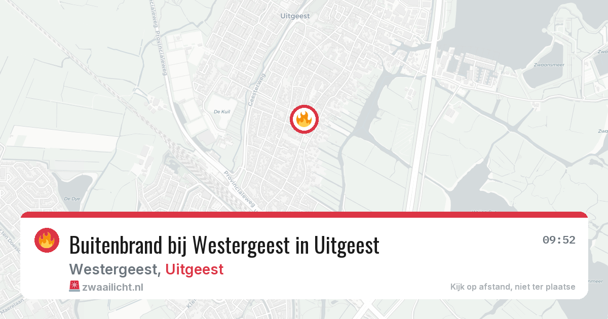 Buitenbrand bij Westergeest in Uitgeest — 12 aug 2026