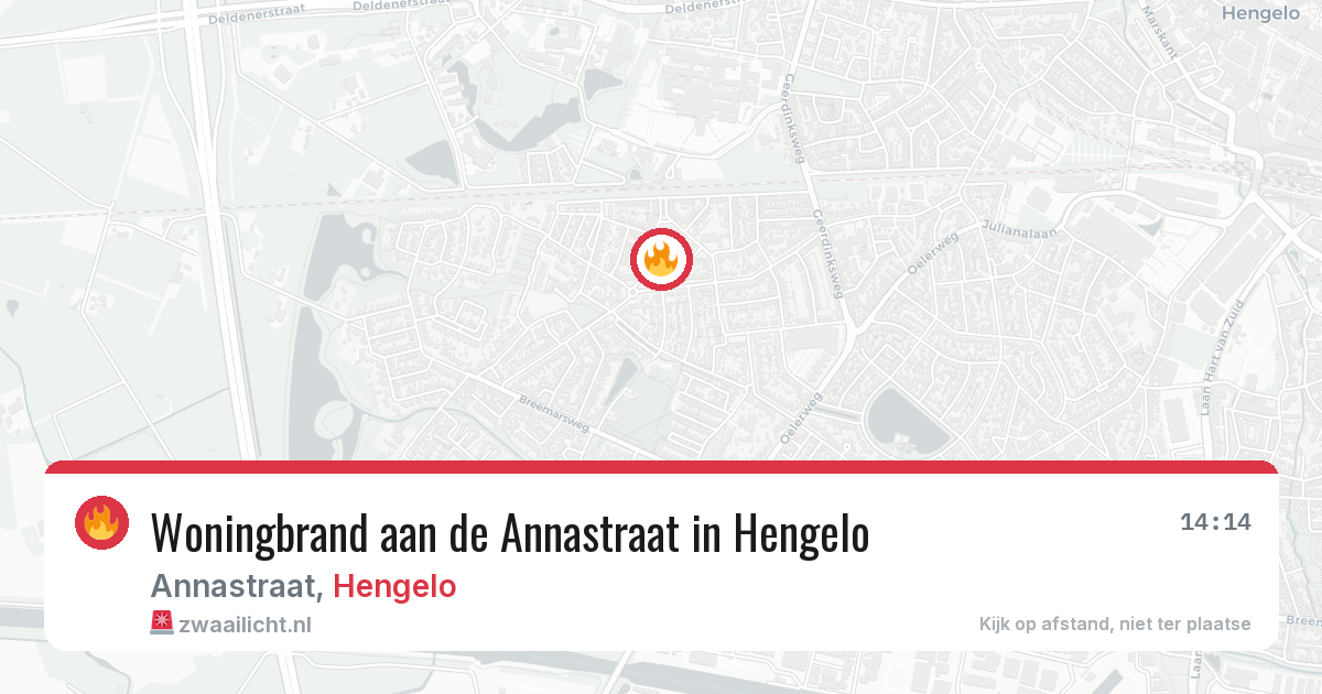 Woningbrand aan de Annastraat in Hengelo — 11 jun 2026