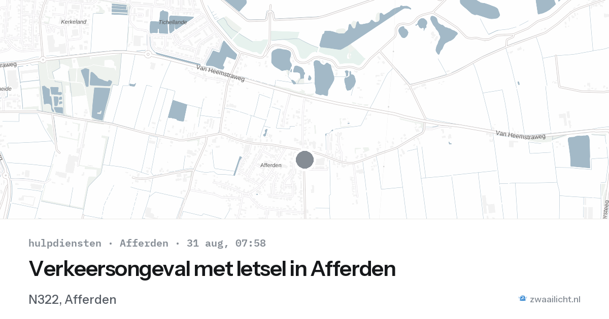 Verkeersongeval met letsel in Afferden — 31 aug 2026