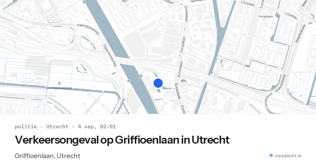 Verkeersongeval op Griffioenlaan in Utrecht — 4 sep 2026