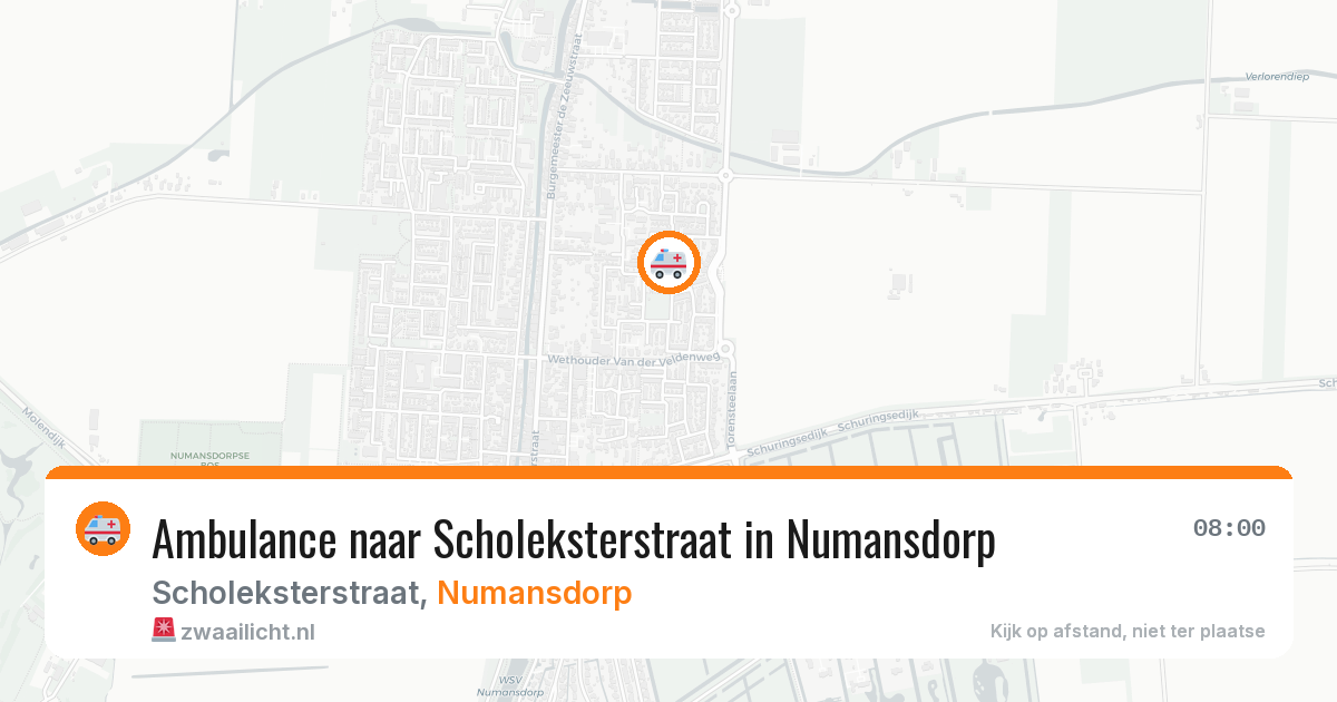 Ambulance naar Scholeksterstraat in Numansdorp — 4 aug 2026
