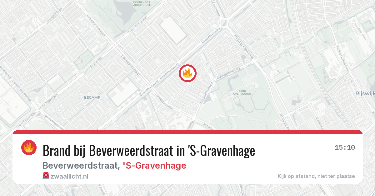 Brand bij Beverweerdstraat in 'S-Gravenhage — 25 mei 2026