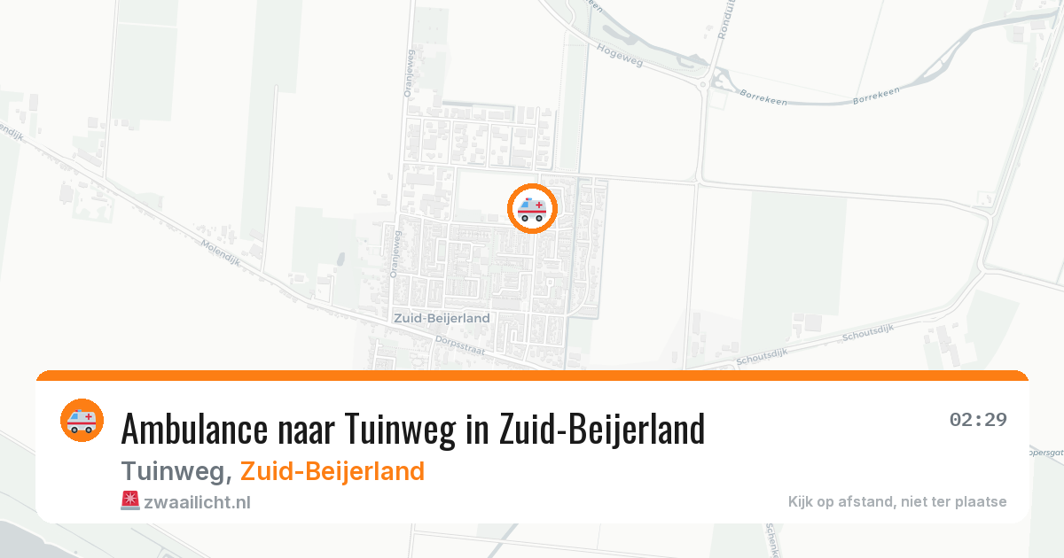 Ambulance naar Tuinweg in Zuid-Beijerland — 13 aug 2026