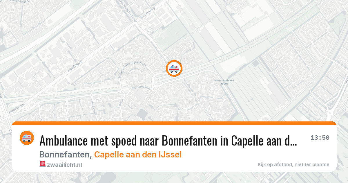Ambulance met spoed naar Bonnefanten in Capelle aan den IJssel — 30 jul 2026