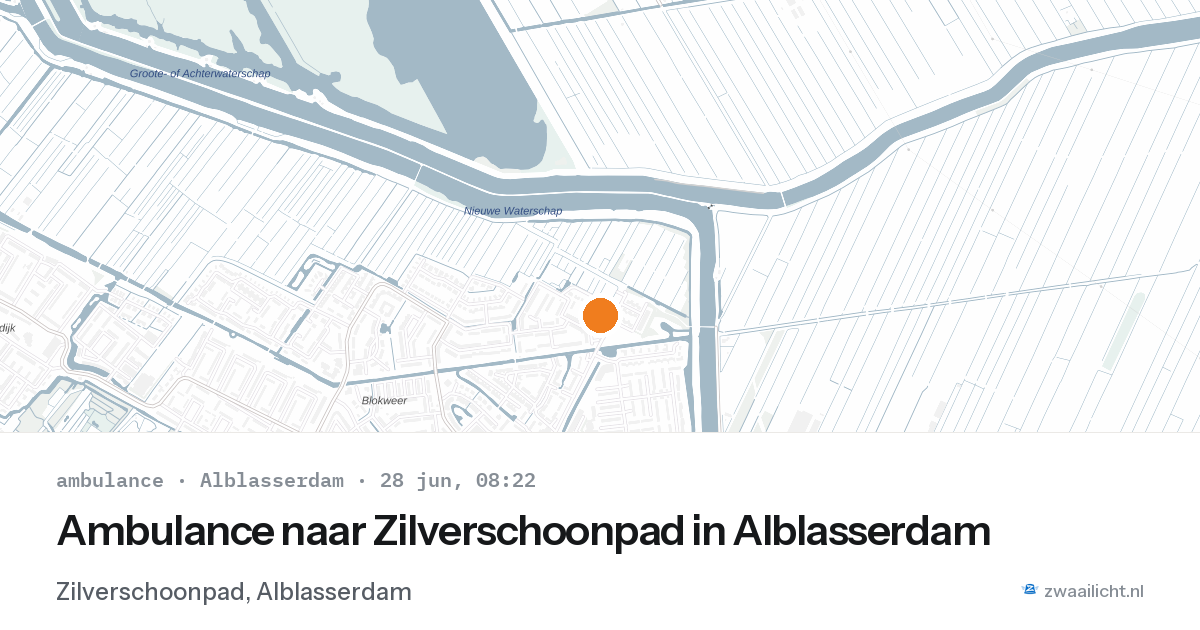 Ambulance naar Zilverschoonpad in Alblasserdam — 28 jun 2026