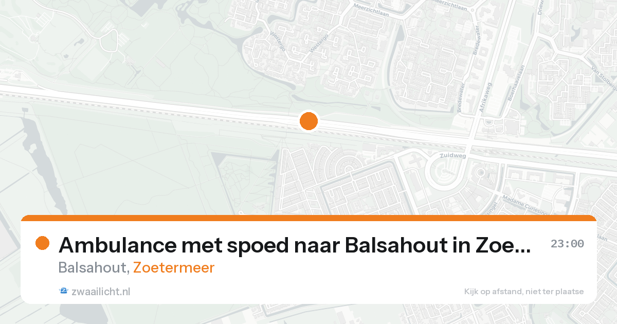 Ambulance met spoed naar Balsahout in Zoetermeer — 16 aug 2026