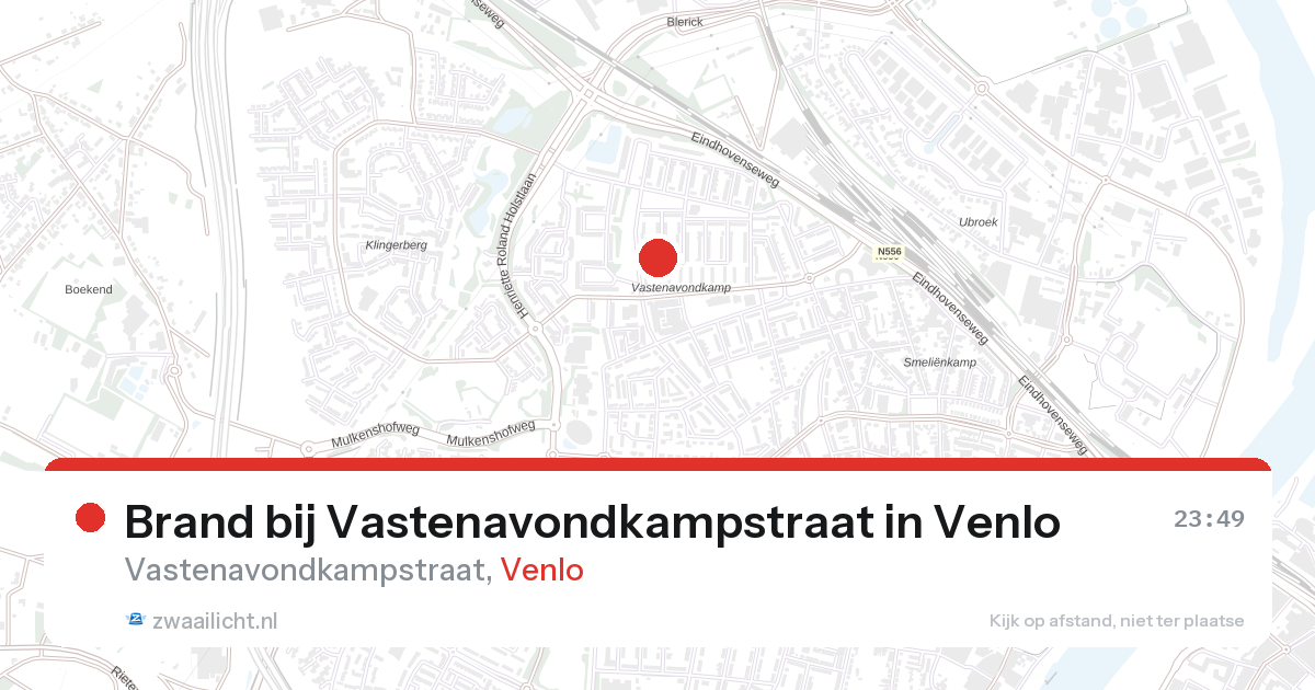 Brand bij Vastenavondkampstraat in Venlo — 27 aug 2026