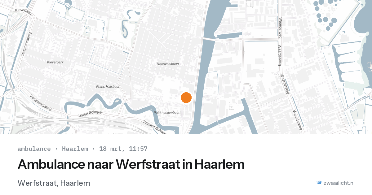 Ambulance naar Werfstraat in Haarlem — 18 mrt 2026