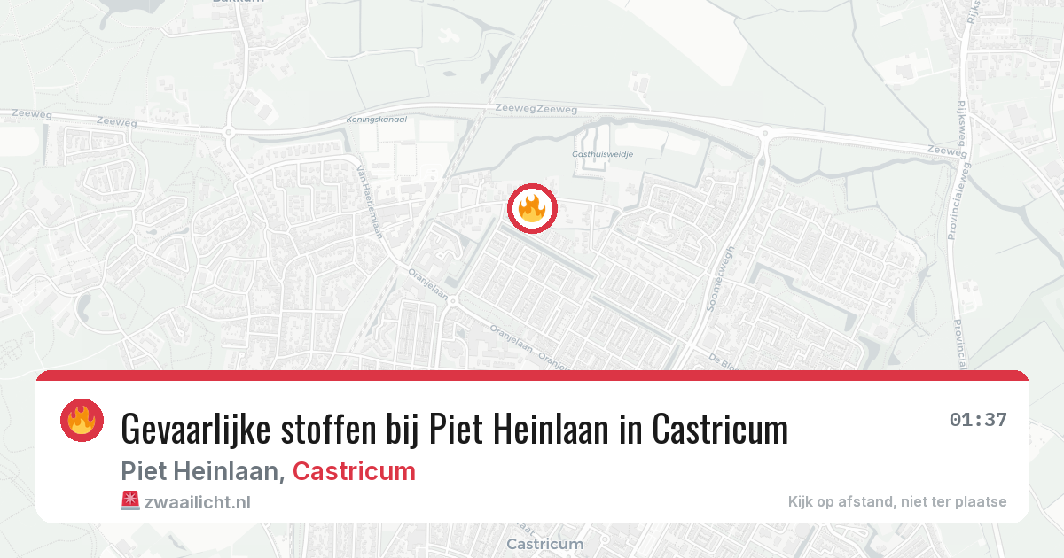 Gevaarlijke stoffen bij Piet Heinlaan in Castricum — 28 jun 2026