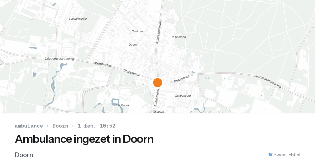 Ambulance ingezet in Doorn — 1 feb 2026