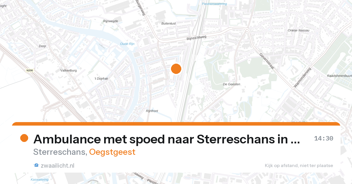 Ambulance met spoed naar Sterreschans in Oegstgeest — 10 mei 2026