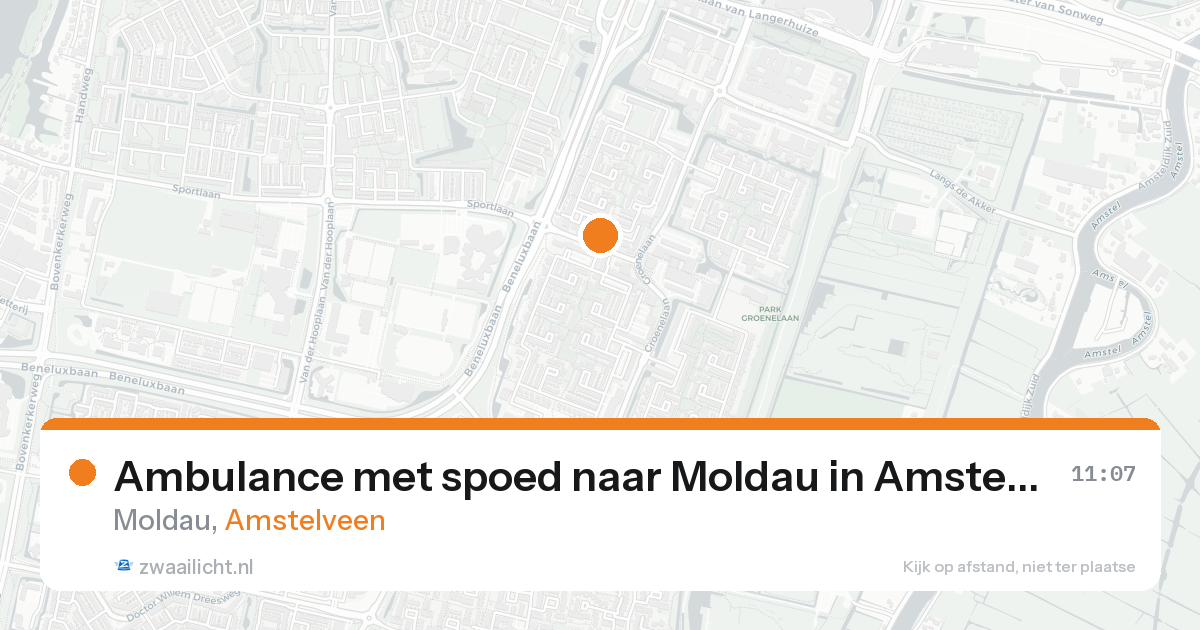 Ambulance met spoed naar Moldau in Amstelveen — 22 aug 2026