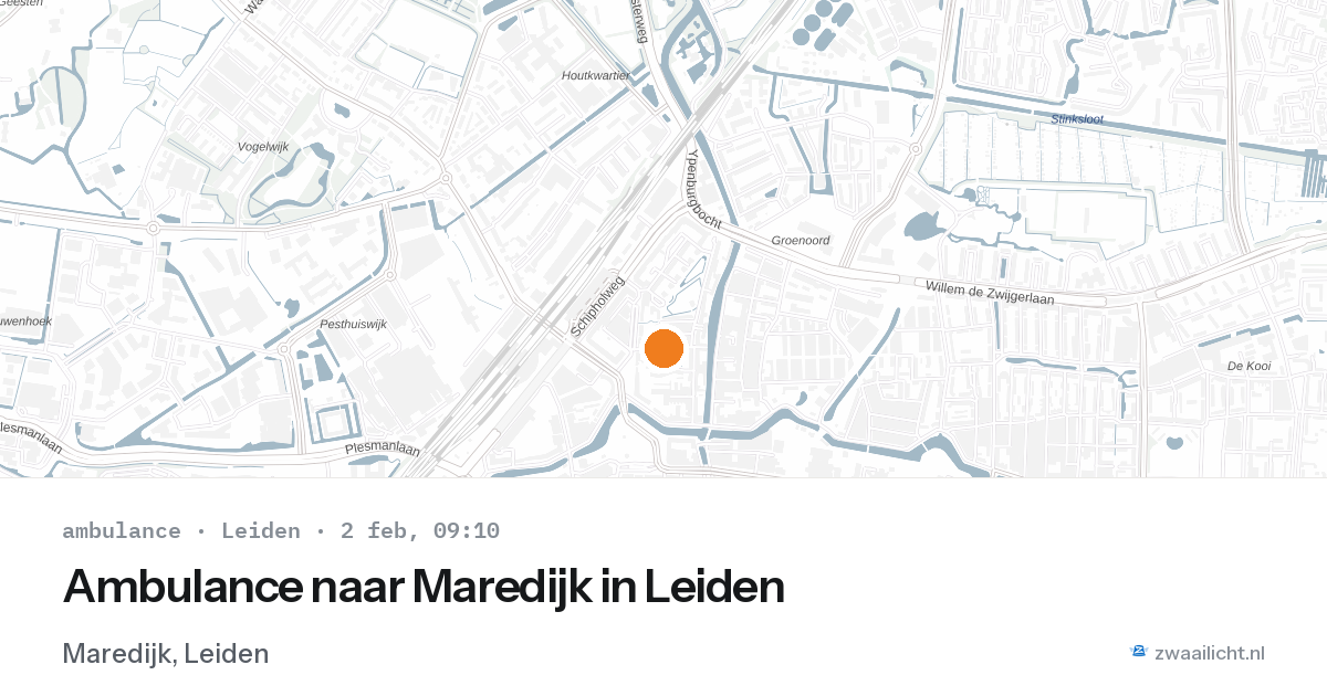 Ambulance naar Maredijk in Leiden — 2 feb 2026