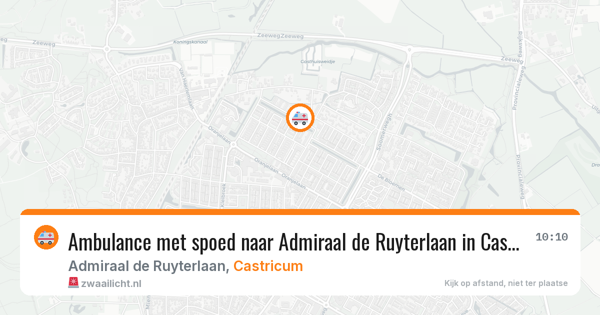 Ambulance met spoed naar Admiraal de Ruyterlaan in Castricum — 27 mrt 2026