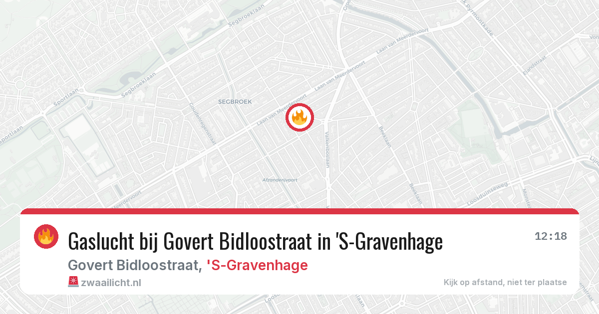 Gaslucht bij Govert Bidloostraat in 'S-Gravenhage — 2 aug 2026