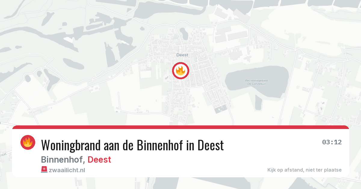 Woningbrand aan de Binnenhof in Deest — 28 jun 2026