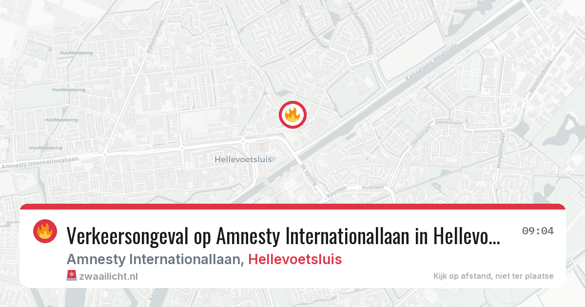 Verkeersongeval op Amnesty Internationallaan in Hellevoetsluis — 25 apr 2026