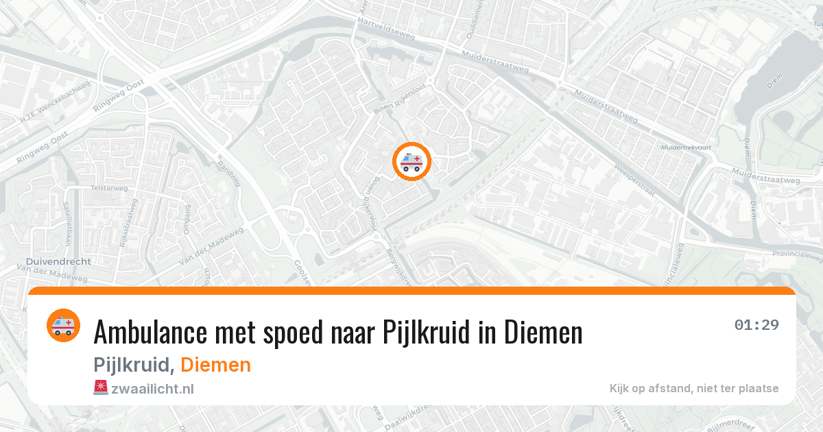 Ambulance met spoed naar Pijlkruid in Diemen — 28 jun 2026