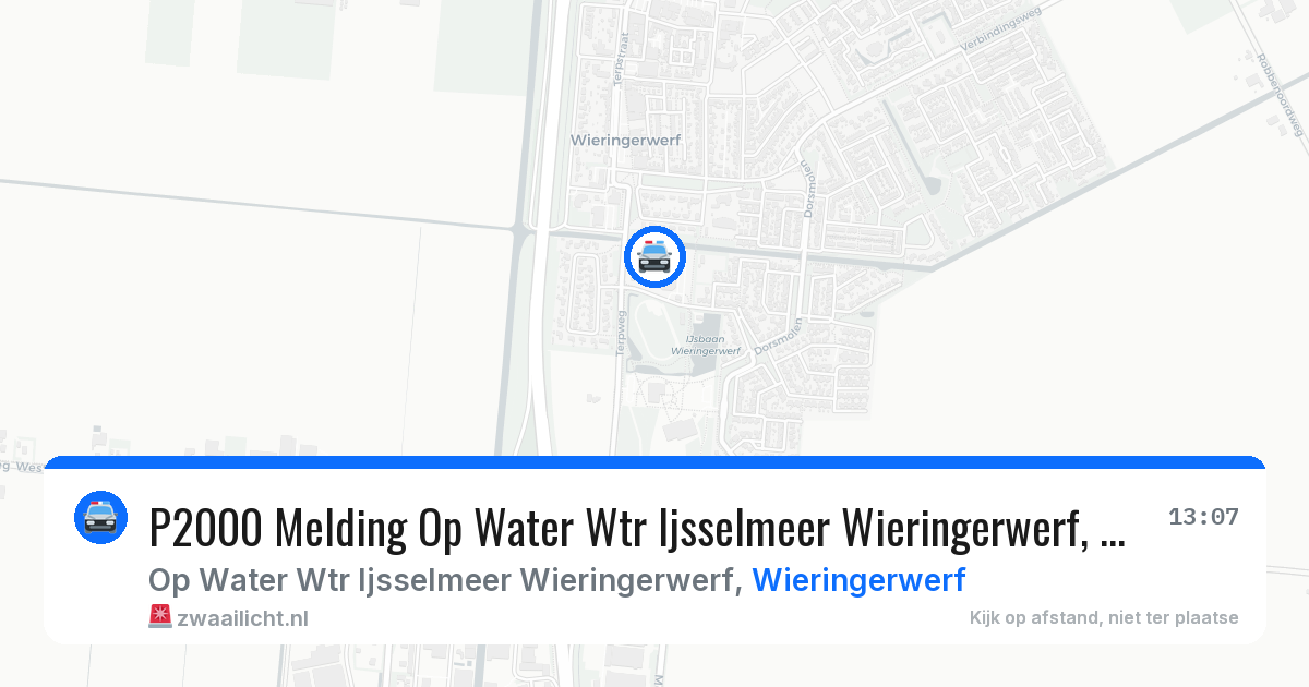P2000 Melding Op Water Wtr Ijsselmeer Wieringerwerf, Wieringerwerf — 6 aug 2026