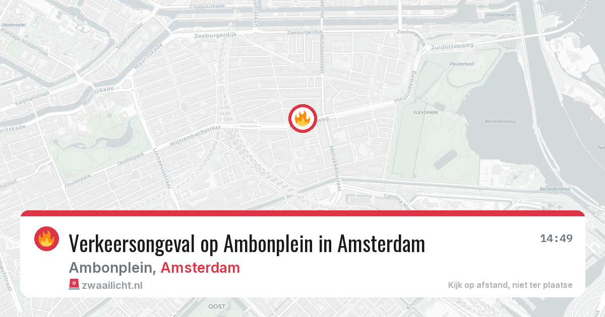 Verkeersongeval op Ambonplein in Amsterdam — 13 jul 2026