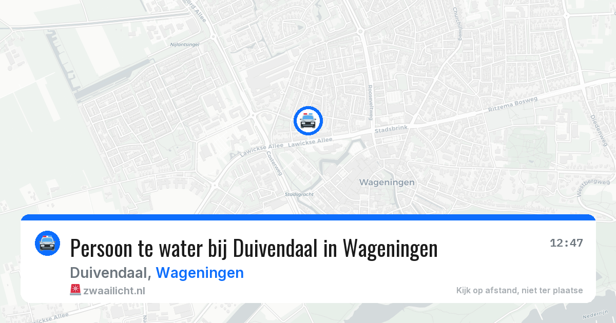 Persoon te water bij Duivendaal in Wageningen — 19 mei 2026