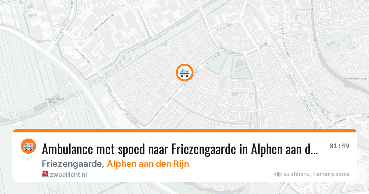 Ambulance met spoed naar Friezengaarde in Alphen aan den Rijn — 28 mei 2026