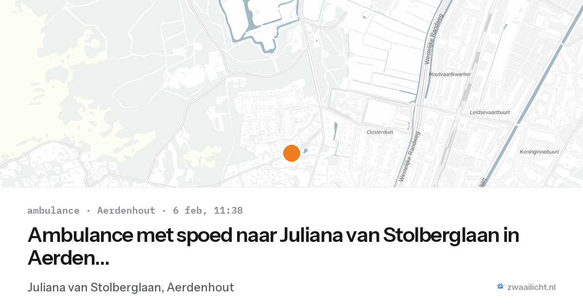 Ambulance met spoed naar Juliana van Stolberglaan in Aerdenhout — 6 feb 2026