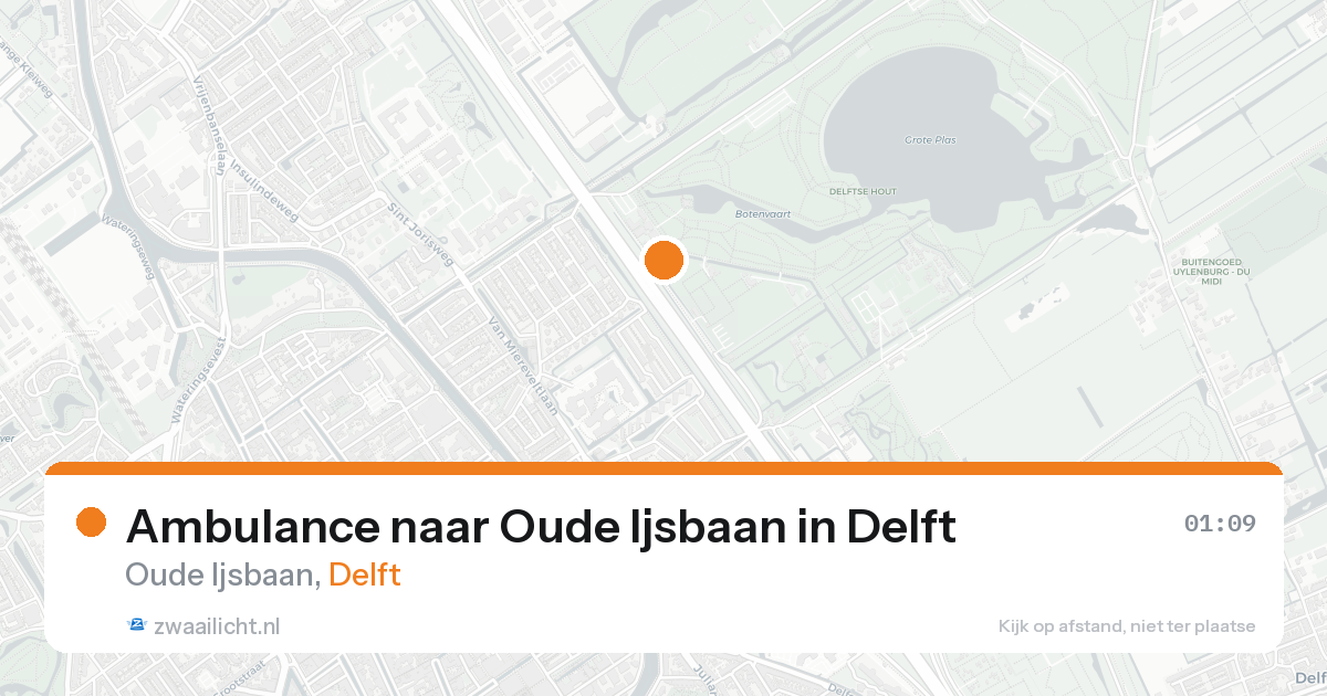 Ambulance naar Oude Ijsbaan in Delft — 17 aug 2026
