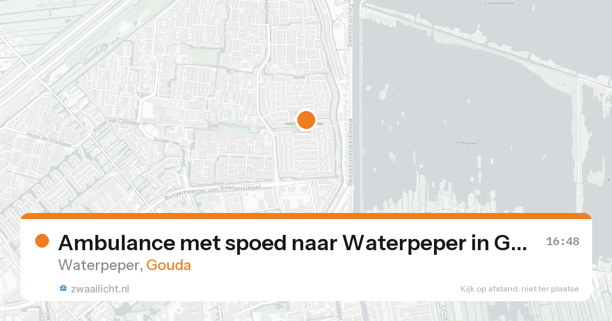 Ambulance met spoed naar Waterpeper in Gouda — 24 aug 2026