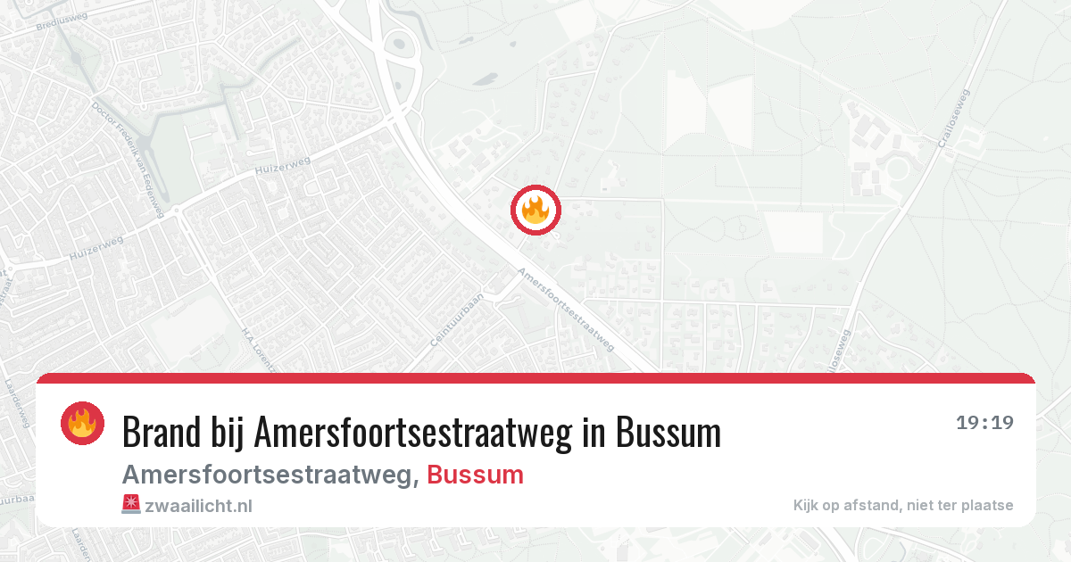 Brand bij Amersfoortsestraatweg in Bussum — 29 apr 2026