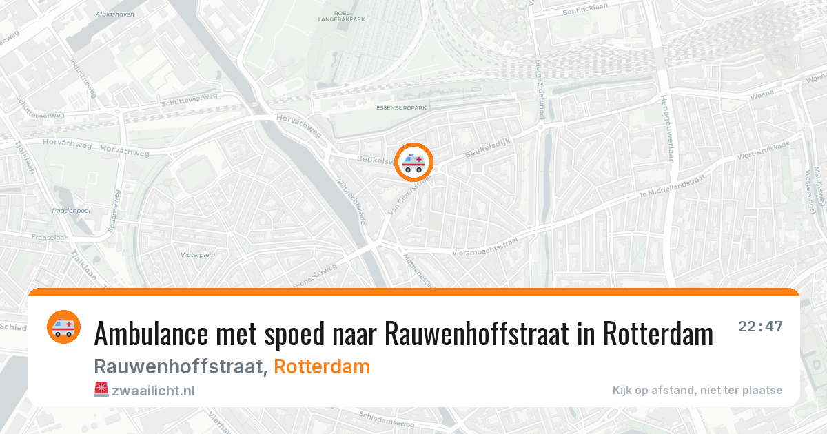 Ambulance met spoed naar Rauwenhoffstraat in Rotterdam — 27 apr 2026
