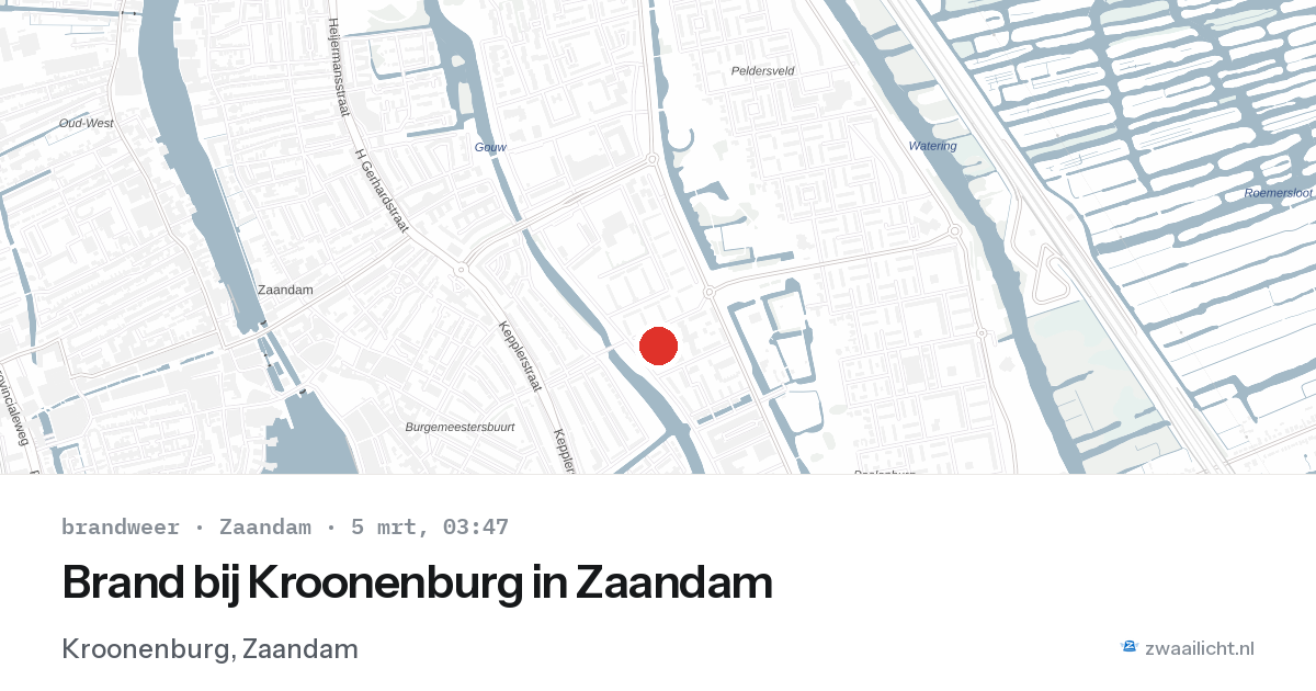Brand bij Kroonenburg in Zaandam — 5 mrt 2026