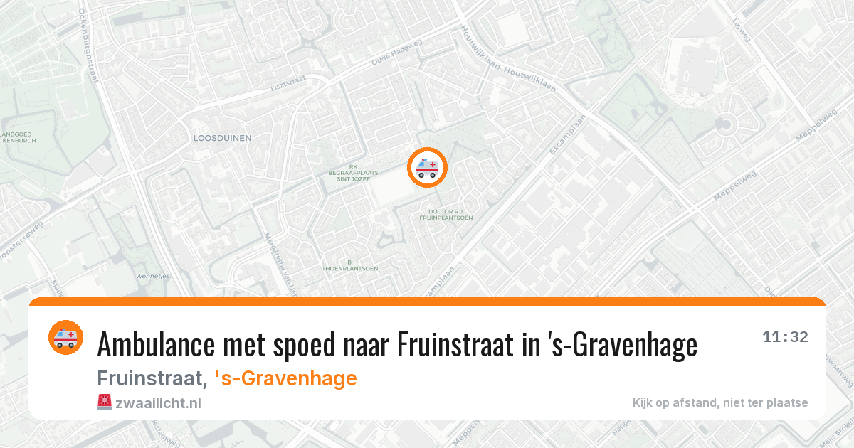 Ambulance met spoed naar Fruinstraat in 's-Gravenhage — 9 aug 2026