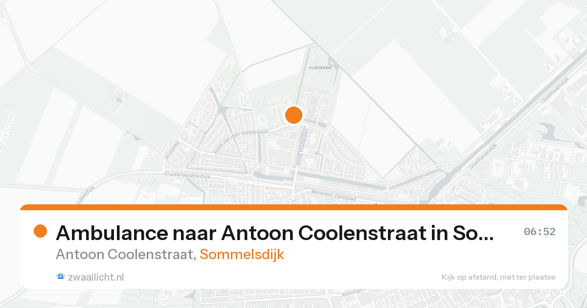 Ambulance naar Antoon Coolenstraat in Sommelsdijk — 10 jul 2026