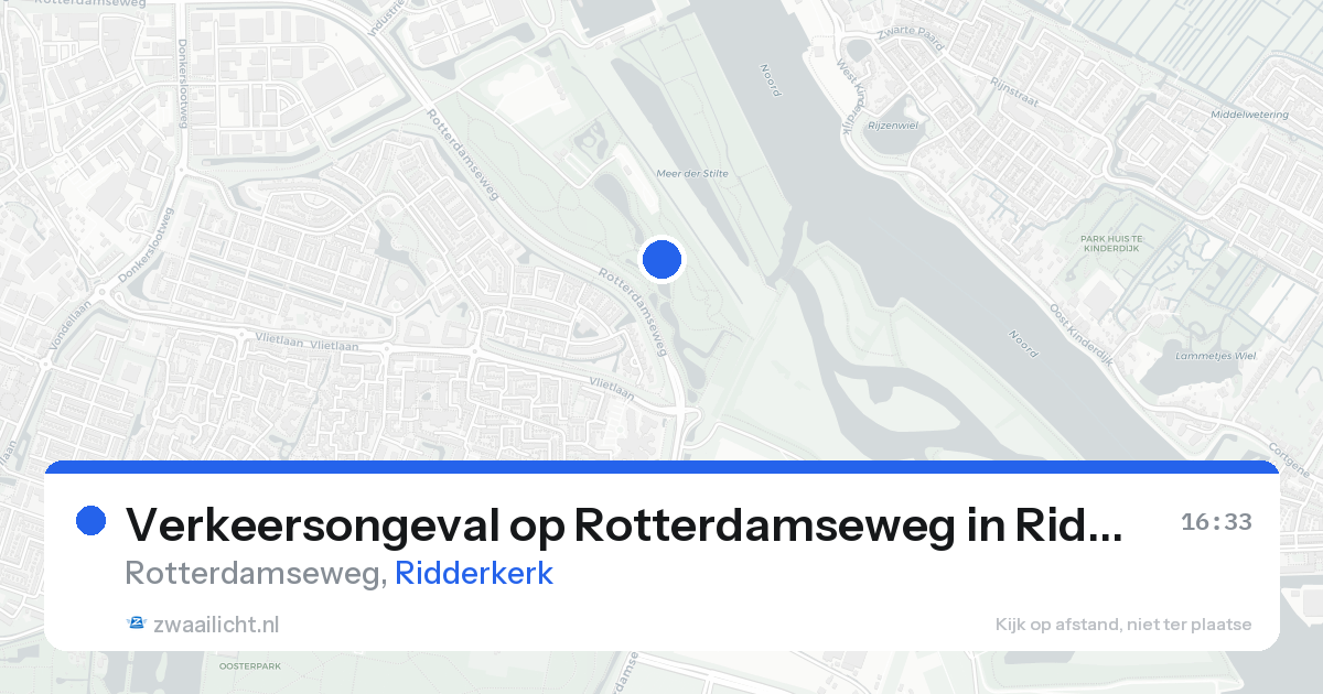 Verkeersongeval op Rotterdamseweg in Ridderkerk — 17 jan 2026