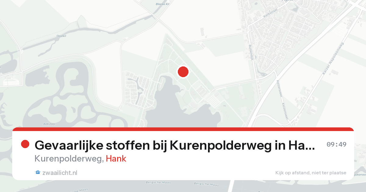 Gevaarlijke stoffen bij Kurenpolderweg in Hank — 23 aug 2026