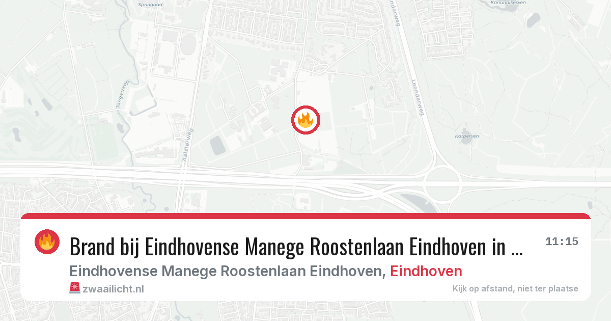 Brand bij Eindhovense Manege Roostenlaan Eindhoven in Eindhoven — 5 jun 2026