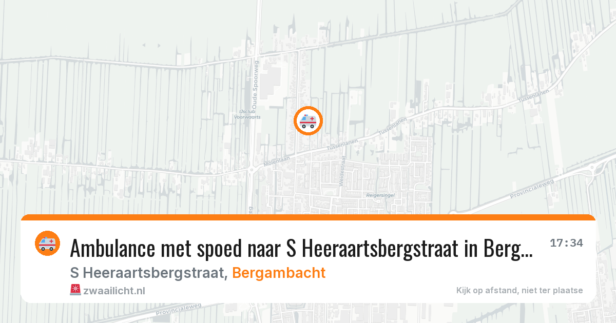Ambulance met spoed naar S Heeraartsbergstraat in Bergambacht — 17 jun 2026