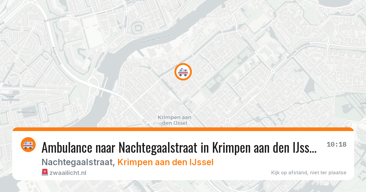 Ambulance naar Nachtegaalstraat in Krimpen aan den IJssel — 20 jun 2026