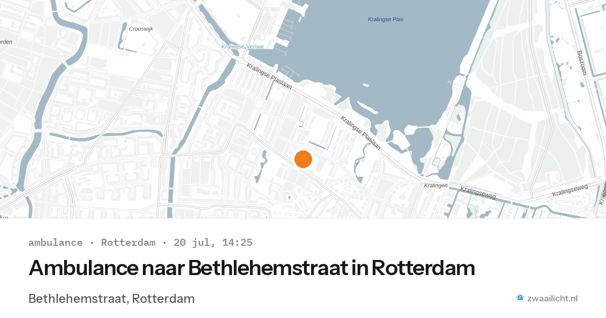 Ambulance naar Bethlehemstraat in Rotterdam — 20 jul 2026